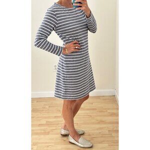 Sail to Sable Blue & White Striped Long Sleeve Dress Sz Small